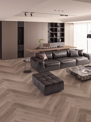 Kvarca vinila flīzes MAISON OAK, SPC, "eglīte", abas puses, klikšķu sistēma (click)